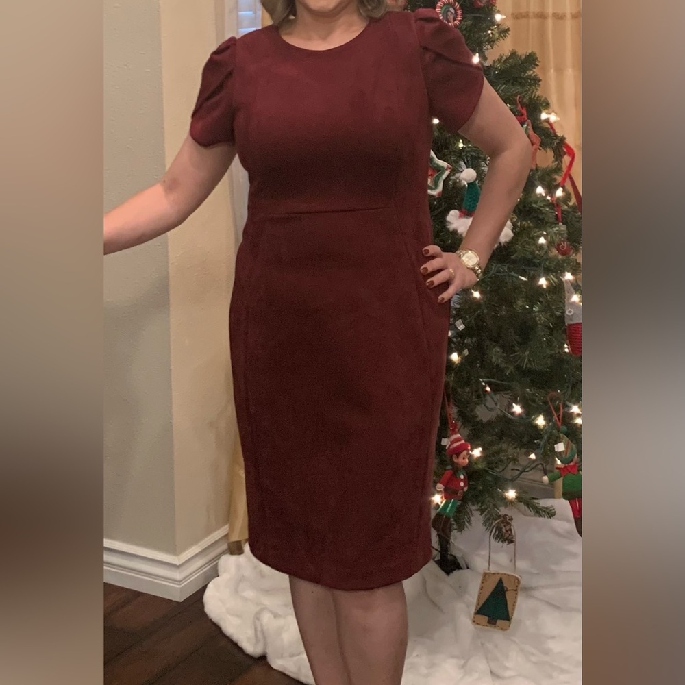 Calvin Klein Collection Burgundy Pencil Dress